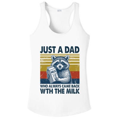 Funny Raccoon Just A Dad Who Always Came Back With The Milk Ladies PosiCharge Competitor Racerback Tank