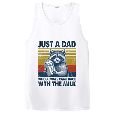 Funny Raccoon Just A Dad Who Always Came Back With The Milk PosiCharge Competitor Tank