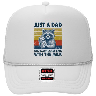 Funny Raccoon Just A Dad Who Always Came Back With The Milk Trucker Hat