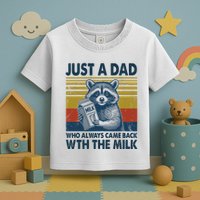 Funny Raccoon Just A Dad Who Always Came Back With The Milk Toddler T-Shirt
