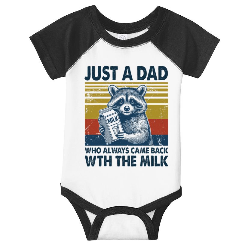 Funny Raccoon Just A Dad Who Always Came Back With The Milk Infant Baby Jersey Bodysuit