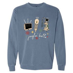 Funny Retro Jingle Bells Sonography Ultrasound Christmas Cool Gift Garment-Dyed Sweatshirt