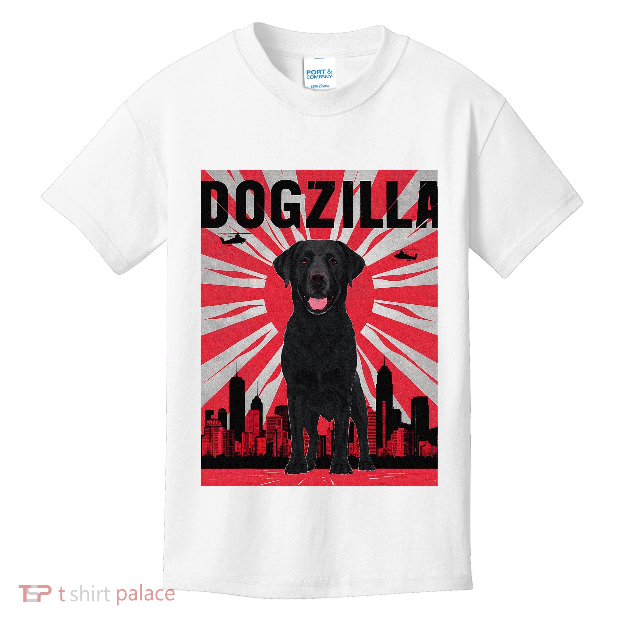Funny Retro Japanese Dogzilla Black Labrador Retriever Gift Kids T-Shirt