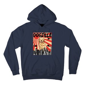 Funny Retro Japanese Dogzilla Golden Retriever Hoodie