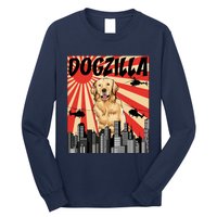 Funny Retro Japanese Dogzilla Golden Retriever Long Sleeve Shirt