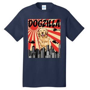 Funny Retro Japanese Dogzilla Golden Retriever Tall T-Shirt