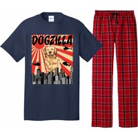 Funny Retro Japanese Dogzilla Golden Retriever Pajama Set