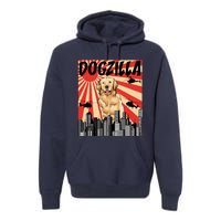 Funny Retro Japanese Dogzilla Golden Retriever Premium Hoodie