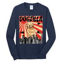 Funny Retro Japanese Dogzilla Golden Retriever Tall Long Sleeve T-Shirt