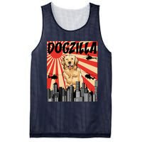 Funny Retro Japanese Dogzilla Golden Retriever Mesh Reversible Basketball Jersey Tank