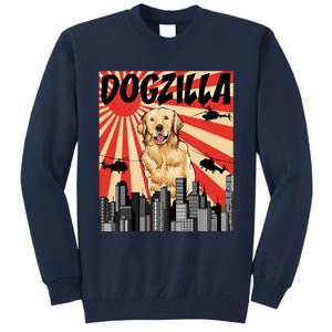 Funny Retro Japanese Dogzilla Golden Retriever Tall Sweatshirt