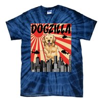 Funny Retro Japanese Dogzilla Golden Retriever Tie-Dye T-Shirt