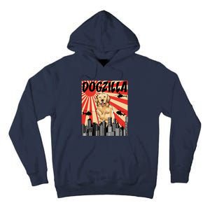 Funny Retro Japanese Dogzilla Golden Retriever Tall Hoodie