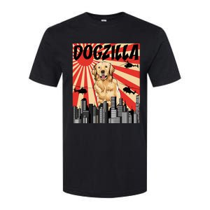 Funny Retro Japanese Dogzilla Golden Retriever Softstyle CVC T-Shirt