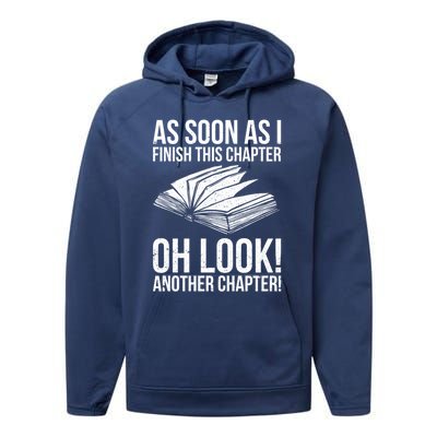 Funny Reading Just One More Chapter Book Lover Design Gift Performance Fleece Hoodie