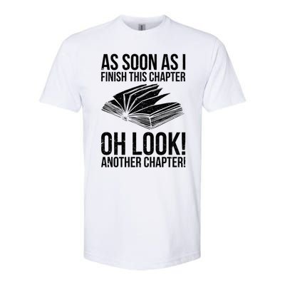 Funny Reading Just One More Chapter Book Lover Design Gift Softstyle® CVC T-Shirt