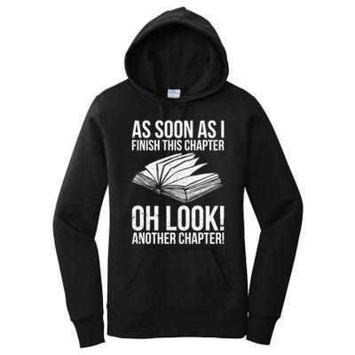 Funny Reading Just One More Chapter Book Lover Design Gift Women's Pullover Hoodie
