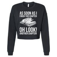 Funny Reading Just One More Chapter Book Lover Design Gift Cropped Pullover Crew