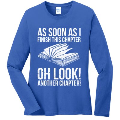 Funny Reading Just One More Chapter Book Lover Design Gift Ladies Long Sleeve Shirt