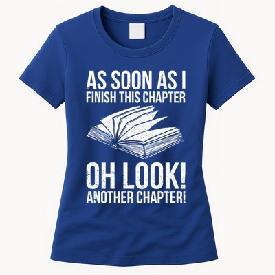 Funny Reading Just One More Chapter Book Lover Design Gift Womens T-Shirt