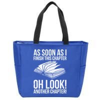 Funny Reading Just One More Chapter Book Lover Design Gift Zip Tote Bag