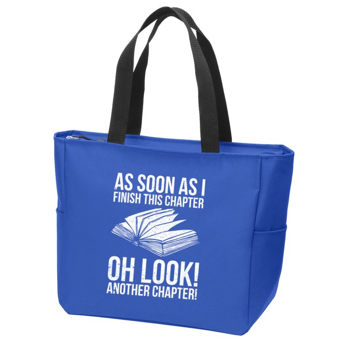 Funny Reading Just One More Chapter Book Lover Design Gift Zip Tote Bag