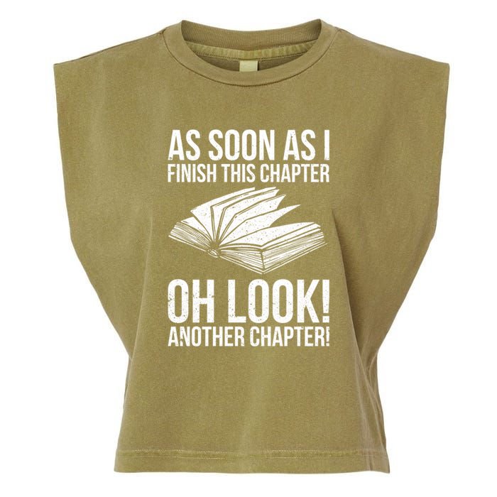 Funny Reading Just One More Chapter Book Lover Design Gift Garment-Dyed Women's Muscle Tee