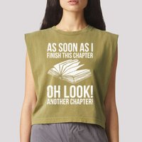 Funny Reading Just One More Chapter Book Lover Design Gift Garment-Dyed Women's Muscle Tee