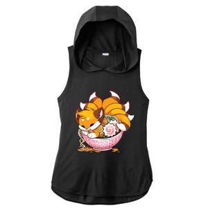 Fox Ramen Japanese Noodles Cute Kawaii Anime Gifts Teen Ladies PosiCharge Tri-Blend Wicking Draft Hoodie Tank