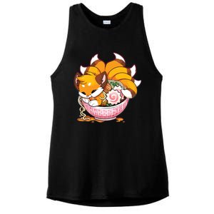 Fox Ramen Japanese Noodles Cute Kawaii Anime Gifts Teen Ladies PosiCharge Tri-Blend Wicking Tank