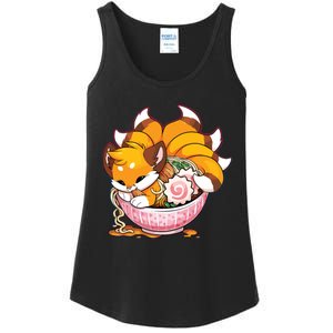 Fox Ramen Japanese Noodles Cute Kawaii Anime Gifts Teen Ladies Essential Tank