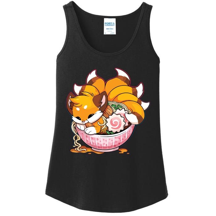 Fox Ramen Japanese Noodles Cute Kawaii Anime Gifts Teen Ladies Essential Tank