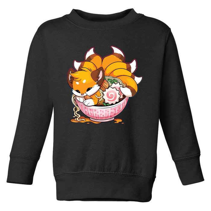 Fox Ramen Japanese Noodles Cute Kawaii Anime Gifts Teen Toddler Sweatshirt