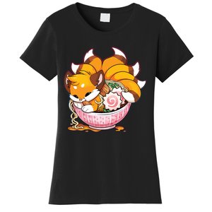 Fox Ramen Japanese Noodles Cute Kawaii Anime Gifts Teen Women's T-Shirt