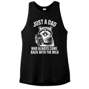 Funny Raccoon Just A Dad Who Always Came Back With The Milk Ladies PosiCharge Tri-Blend Wicking Tank