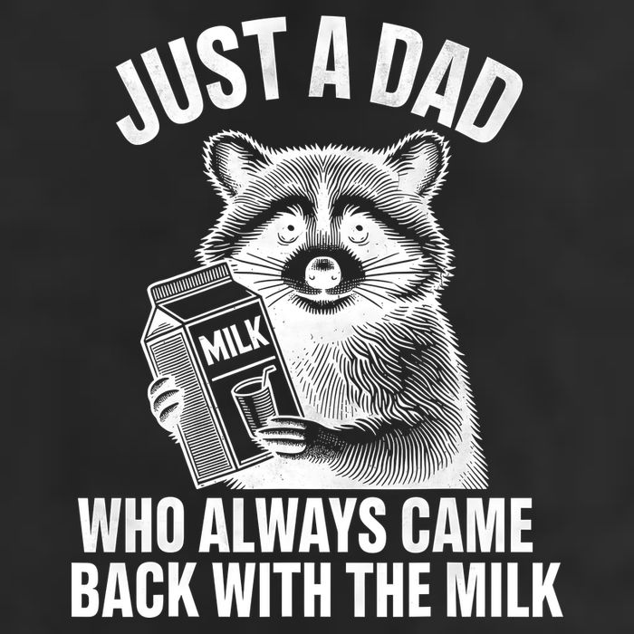 Funny Raccoon Just A Dad Who Always Came Back With The Milk 7 Panel Mesh Trucker Snapback Hat
