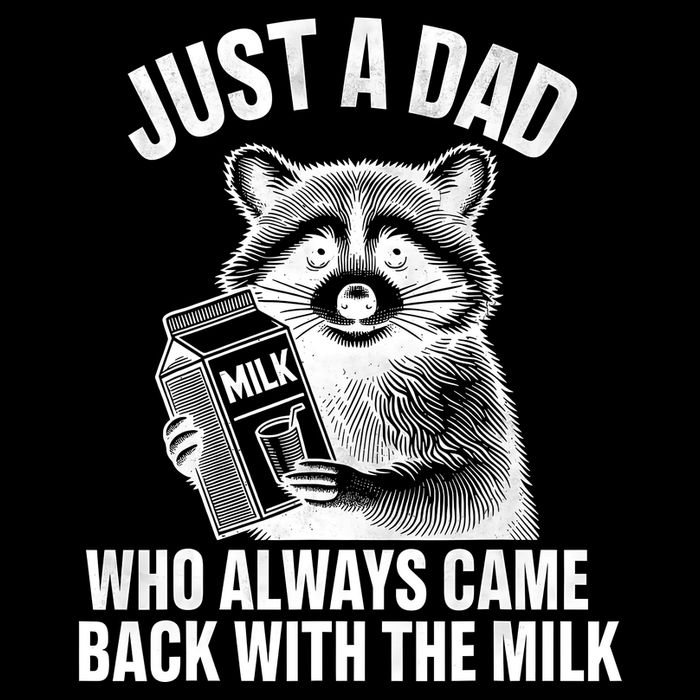 Funny Raccoon Just A Dad Who Always Came Back With The Milk 16 in Basic Backpack