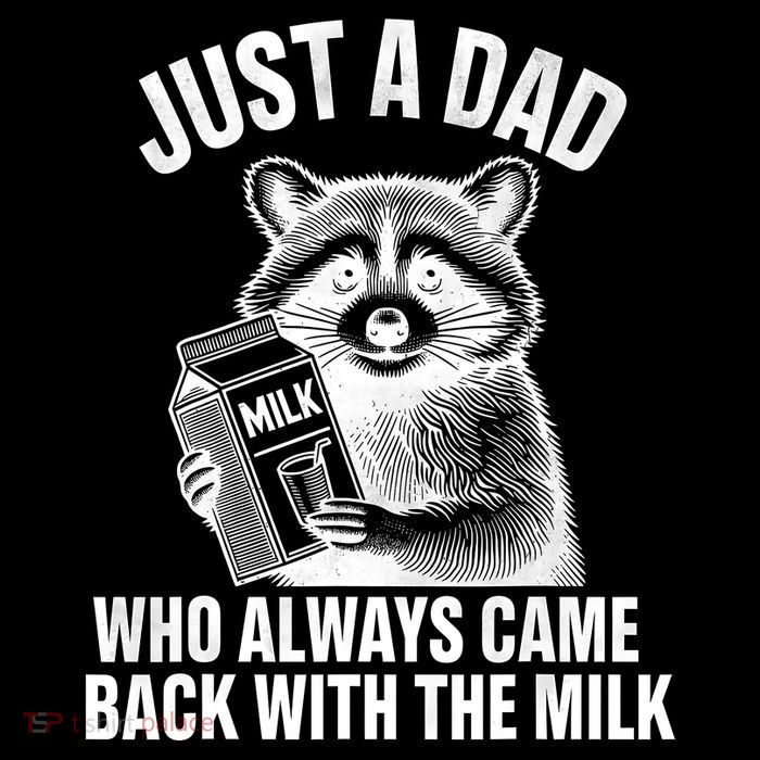 Funny Raccoon Just A Dad Who Always Came Back With The Milk Sustainable Knit Beanie