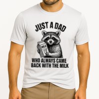 Funny Raccoon Just A Dad Who Always Came Back With The Milk Performance Shirt