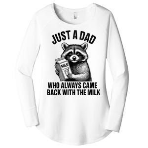 Funny Raccoon Just A Dad Who Always Came Back With The Milk Women's Perfect Tri Tunic Long Sleeve Shirt