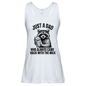 Funny Raccoon Just A Dad Who Always Came Back With The Milk Ladies Essential Flowy Tank