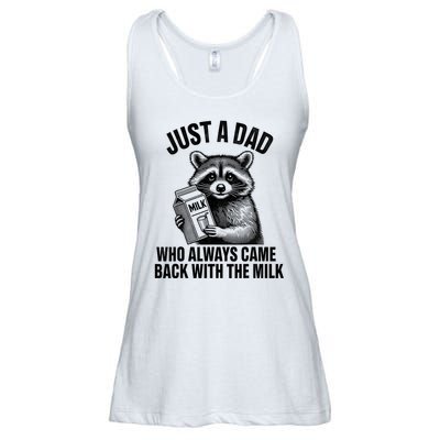 Funny Raccoon Just A Dad Who Always Came Back With The Milk Ladies Essential Flowy Tank