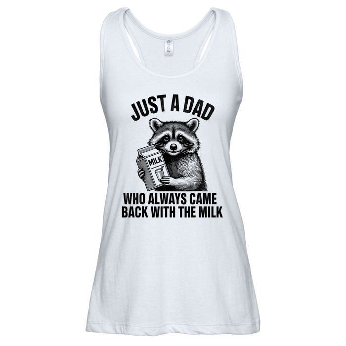 Funny Raccoon Just A Dad Who Always Came Back With The Milk Ladies Essential Flowy Tank