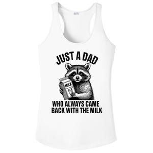 Funny Raccoon Just A Dad Who Always Came Back With The Milk Ladies PosiCharge Competitor Racerback Tank