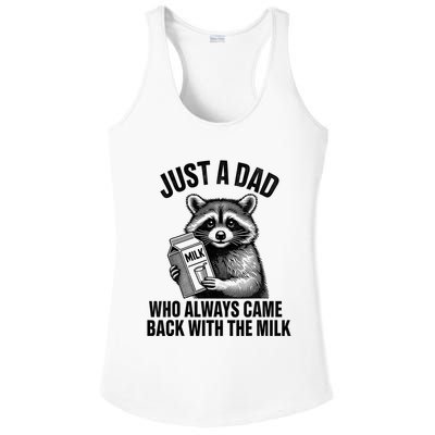 Funny Raccoon Just A Dad Who Always Came Back With The Milk Ladies PosiCharge Competitor Racerback Tank