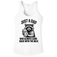 Funny Raccoon Just A Dad Who Always Came Back With The Milk Ladies PosiCharge Competitor Racerback Tank