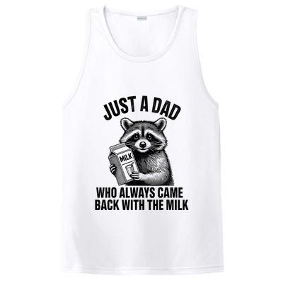 Funny Raccoon Just A Dad Who Always Came Back With The Milk PosiCharge Competitor Tank