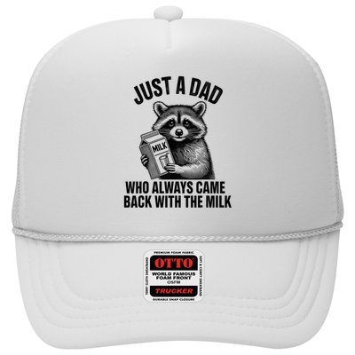 Funny Raccoon Just A Dad Who Always Came Back With The Milk Trucker Hat