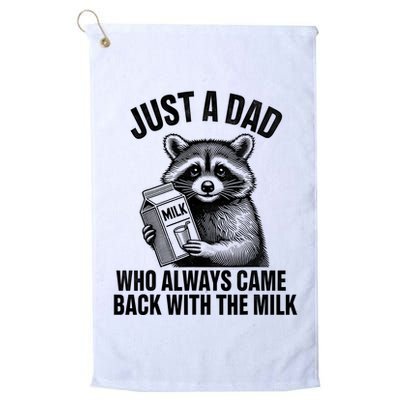 Funny Raccoon Just A Dad Who Always Came Back With The Milk Golf Towel