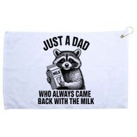 Funny Raccoon Just A Dad Who Always Came Back With The Milk Grommeted Golf Towel